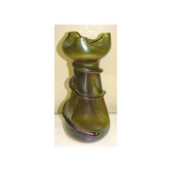 Pinched Loetz Austria Art Glass Vase Iridized #2260020