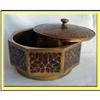 Image 1 : NOUVEAU INLAID BRASS WOOD BOX BOWL ARTS CRAFTS #2260119