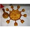 Image 1 : Vintage Amber Sandwich Design Decanter Set #2273229