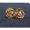 Image 1 : CORO Pink Rhinestone  Screw Back Earrings #2281377