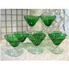 Image 1 : Set of 8 Anchor Hocking Green Bubble Sherbets #2281456