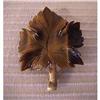 Image 1 : Gorgeous Carved Tiger Eye Leaf Pin Gold Setting#2281788