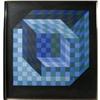 Image 1 : Vasarely Victor Purple Cubes Framed Signed and#2282608