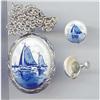 Image 1 : SALE Delft Locket and earrings to match #2283054