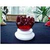 Image 1 : Blenko Ruby Crackle Rose Bowl #2283207