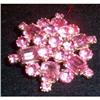 Image 1 : Pink Weiss Signed Rhinestone Brooch #2283307
