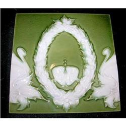 3 Art Noveau Majolica Tiles (see pictures) #2283416