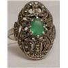 Image 1 : SUPERB Chrysoprase Marcasite  DECO RING #2283532