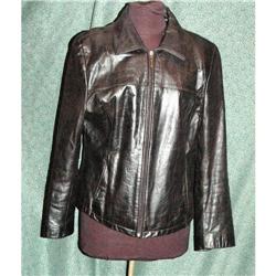 Black Leather Coat/ Wilson Leather Pelle #2283807