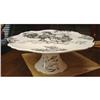 Image 1 : BLACK TRANSFER TOILE PEDESTAL CAKE PLATE STAND #2283892