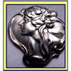 Image 1 : ART NOUVEAU ST SILVER DISK SCULPTED HEAD 19C #2284008