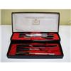 Image 1 : SHEFFIELD GOLD PLATED 7 pc. CARVING SET/BOX #2292934