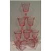 Image 1 : Eight Pink Jamestown  Footed Goblets #2293471