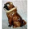 Image 1 : 19th cent MAJOLICA PUG DOG TOBACCO JAR #2293532