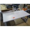Image 2 : Rolling White Laminate & Metal Table 72"x36"x37"H