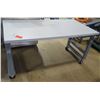 Image 1 : Rolling White Laminate & Metal Table