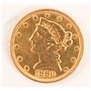 Image 1 : 1880 $5 US Gold Coin