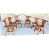 Image 3 : W.R. Dallas Round Dining Table & 6 Longhorn Chairs