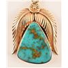 Image 2 : 14K Gold Turquoise Ring & Necklace