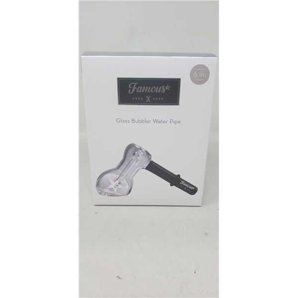 Famous X Glass Bubbler Water Pipe (6")