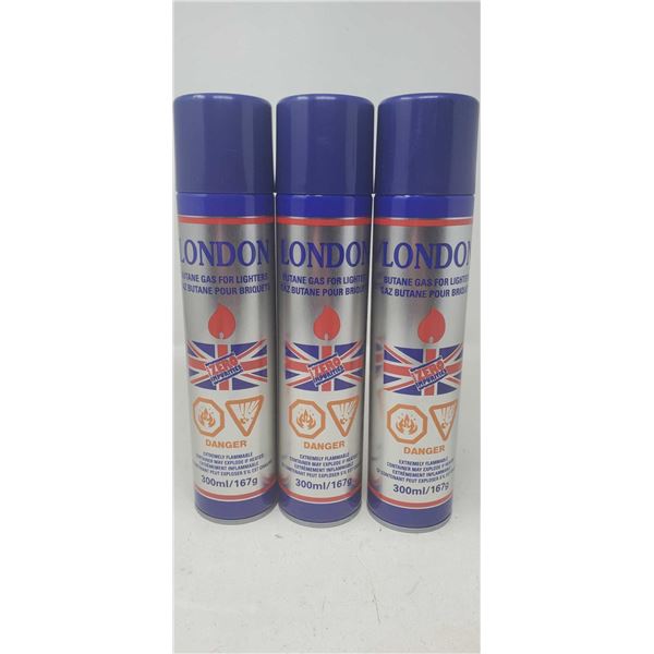 London Butane Gas For Lighters (3 X 300ML)