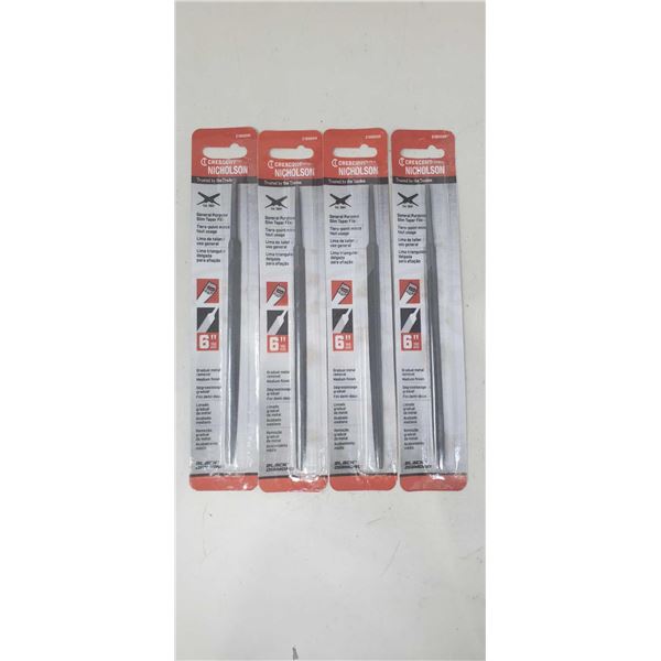 General Purpose Slim Taper File Lot Of 4