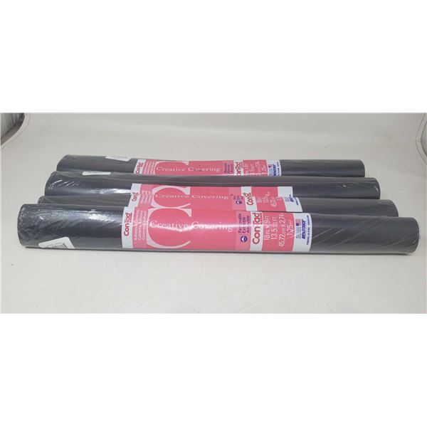 ConTact Lot of 4, 18"X9' Adhesive Covering - Black