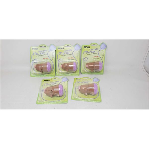 Lot of 5  Menji Sea Life Washable Markers