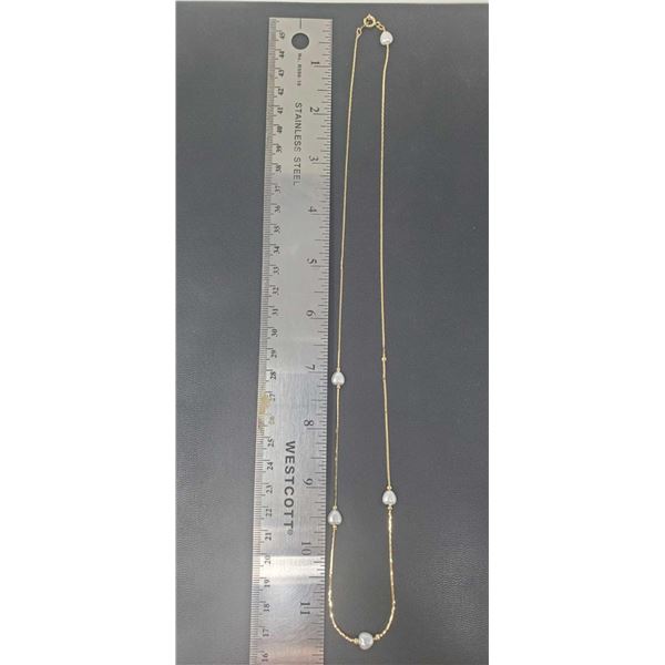 12" Ladies Gold Chain with Floating Hearts