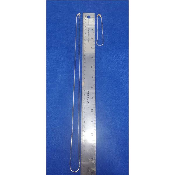 15' Gold Chain with matching 3.5" Gold Bracelet