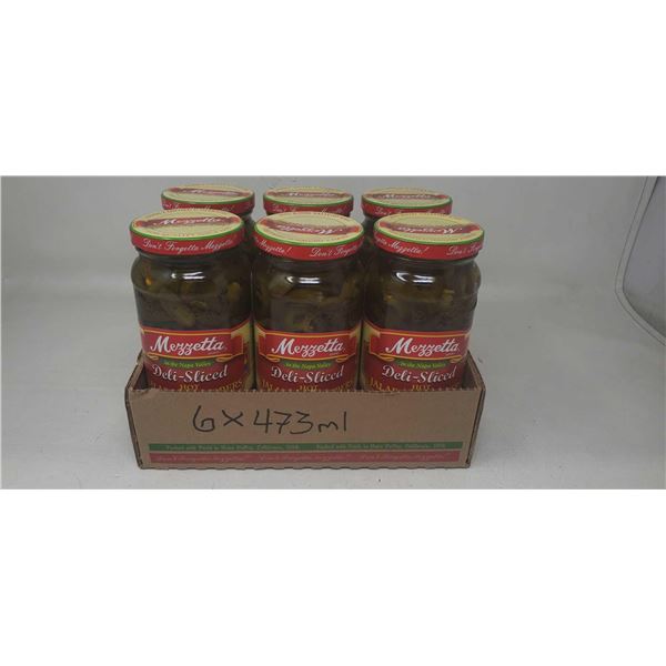 6 X 473ml Mezzetta Deli-Sliced Hot Jalapeno Peppers