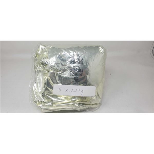 100% Colombian Decafinated Coffee Grounds 5 X 227g