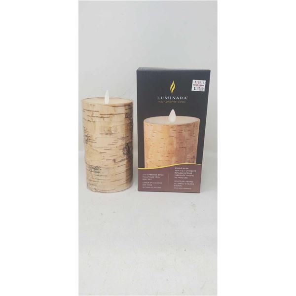 Luminara Real Flame Effect Candle 3'x4' Embeded Birch