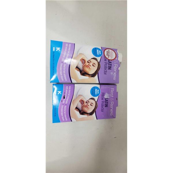 Rest & Renew Satin Pillow Protector - King Size X2