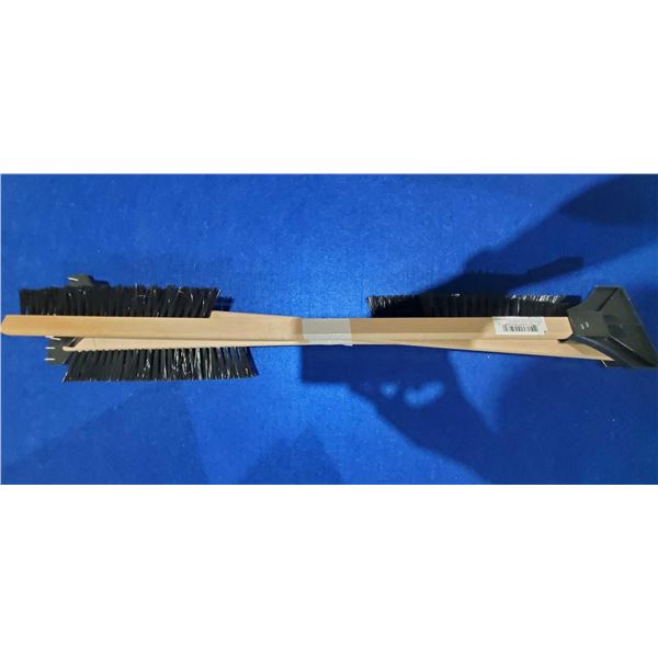 Lot of 4 Wooden Auto Snow Brushes with Scraper end