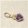 Image 2 : 14K Yellow Gold Amethyst(0.45ct) Pendant (~Size 0) (~length 0 inches), Made in Canada, Suggested Ret