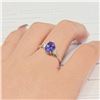 Image 2 : 10K White Gold Tanzanite(1.25ct) Diamonds (0.16Ct, Vs, F-G) Ring (~Size 6.5) ( (~weight 2.06g), Made