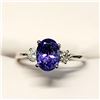 Image 4 : 10K White Gold Tanzanite(1.25ct) Diamonds (0.16Ct, Vs, F-G) Ring (~Size 6.5) ( (~weight 2.06g), Made