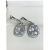 Image 2 : Set of Brilliant Cut Solitaires Ladies Silver Dangle Earrings