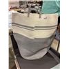 Image 1 : Grey & Beige Woven Laundry Bag with Handles