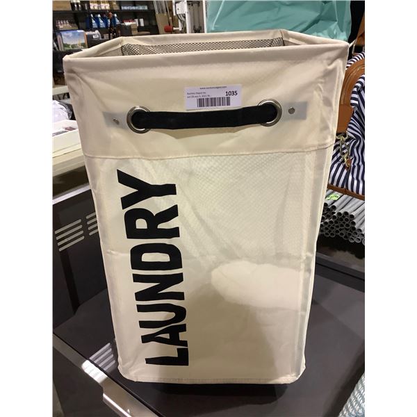 Square Laundry Tote with Mesh Tie up, Handles and Wheels