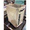 Image 2 : Square Laundry Tote with Mesh Tie up, Handles and Wheels
