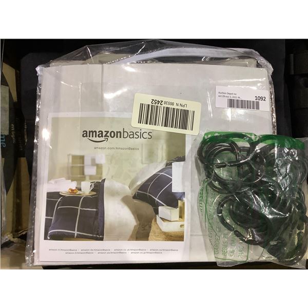 Black Curtain with Oval Hangers Amazon Basics 100" X 104" Flat sheet - Light Brown