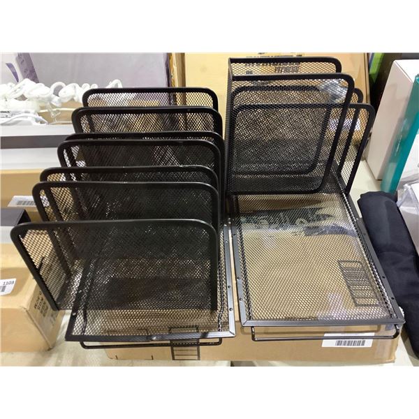 Black Metal Desk Organizer Set