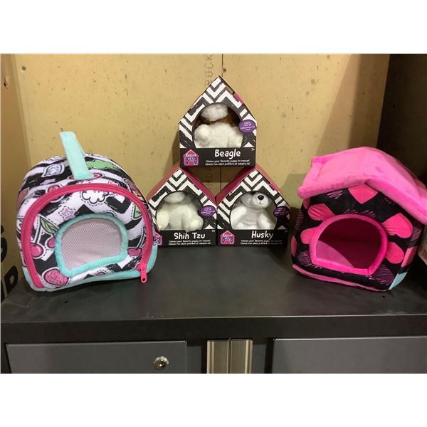 Rescue Petz Gift Set - 3 Plush Dogs with Dog House & Kennel