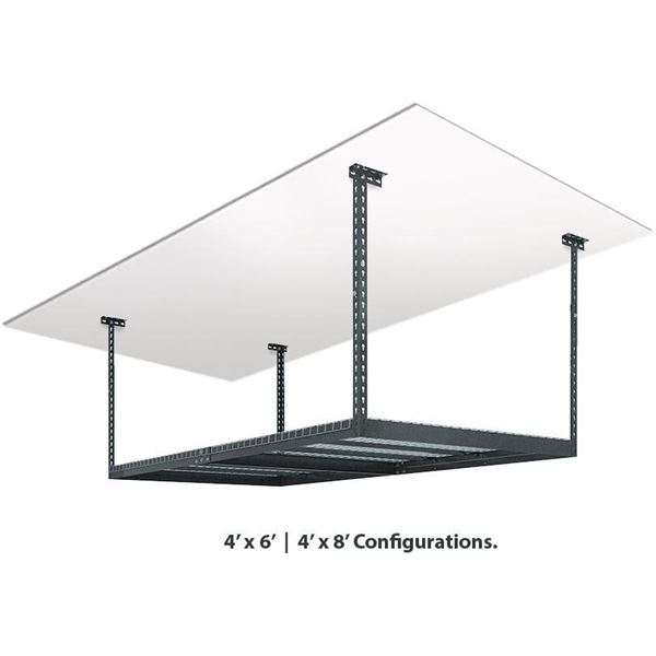 NEW IN BOX VersaRac 4 ft. x 8 ft. Adjustable Overhead Rack Grey