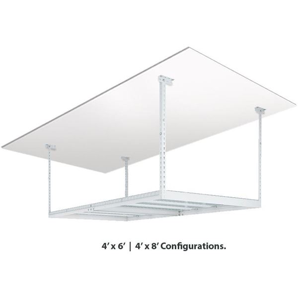 NEW IN BOX VersaRac 4 ft. x 8 ft. Adjustable Overhead Rack WHITE