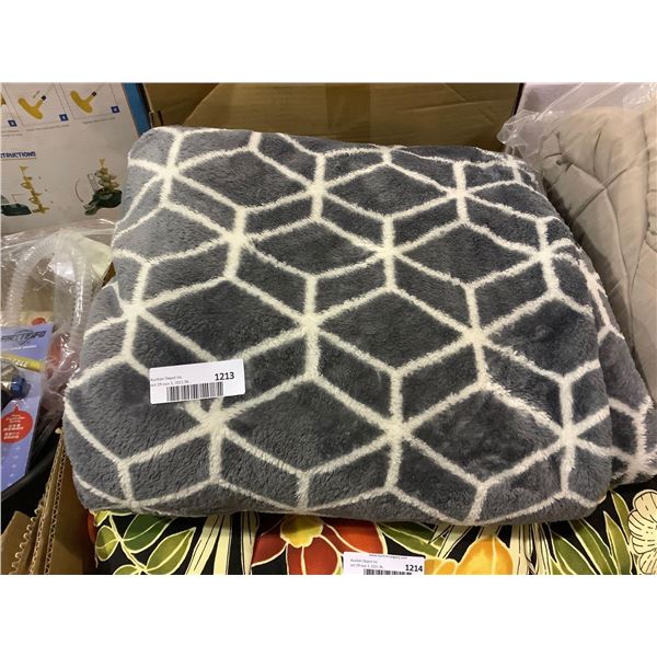 Soft Gray Print  Lap Blanket