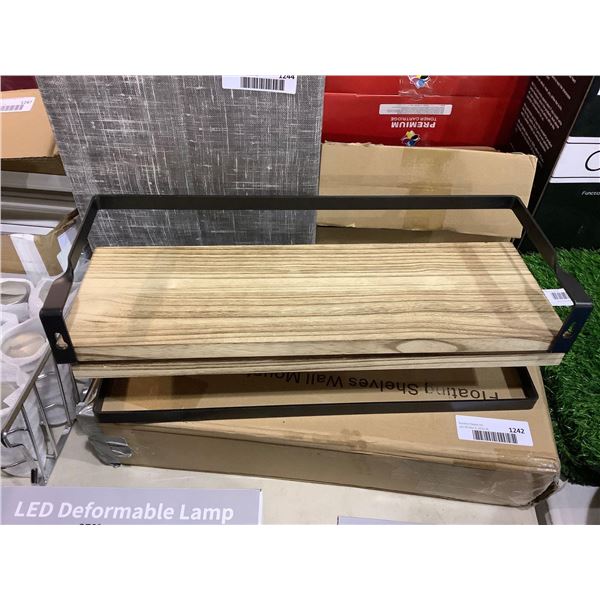 2  Wood & Metal Floating Shelves