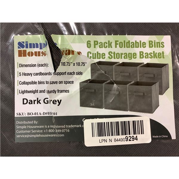 6 Pack Folding Storage Bin Set